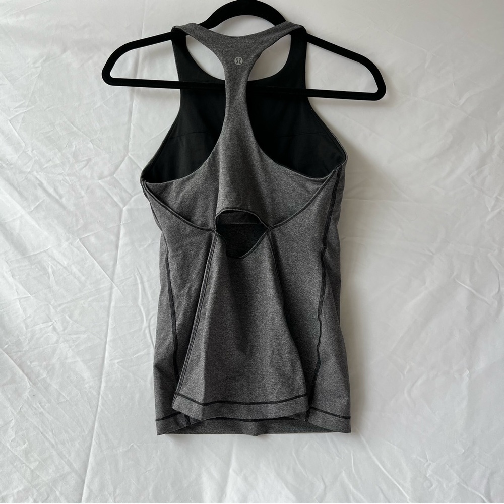 Lululemon Athletica "In Training" Razor Back Tank (Gray/ Size 8) - Picture 5 of 9